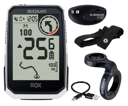 Nawigacja rowerowa Sigma Sport licznik ROX 4.0 ENDURANCE HR SET biały